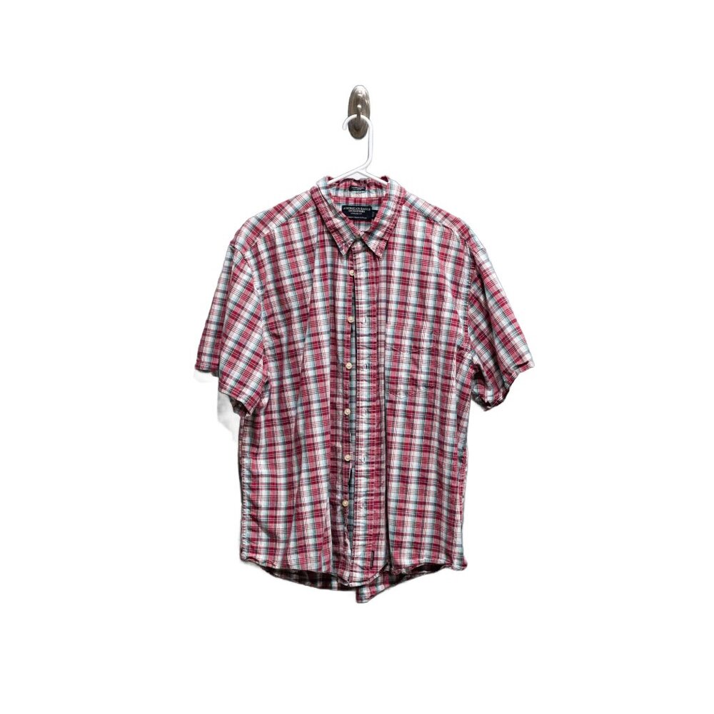 American Eagle Red Plaid Shirt, Size Large